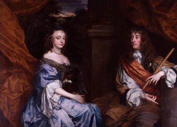 Anne Hyde Duchess of York and  James II Stuart  future King of England   ca. 1665  by Sir Peter Lely   1618-1680  National Portrait Gallery  London    5077